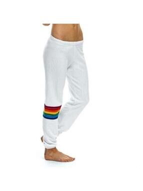 Aviator Nation Rainbow Stitch
White Sweatpants Retro Joggers
Lounge Pant size S